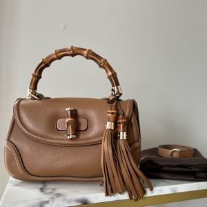 Gucci top handle bamboo bag with detachable strap
